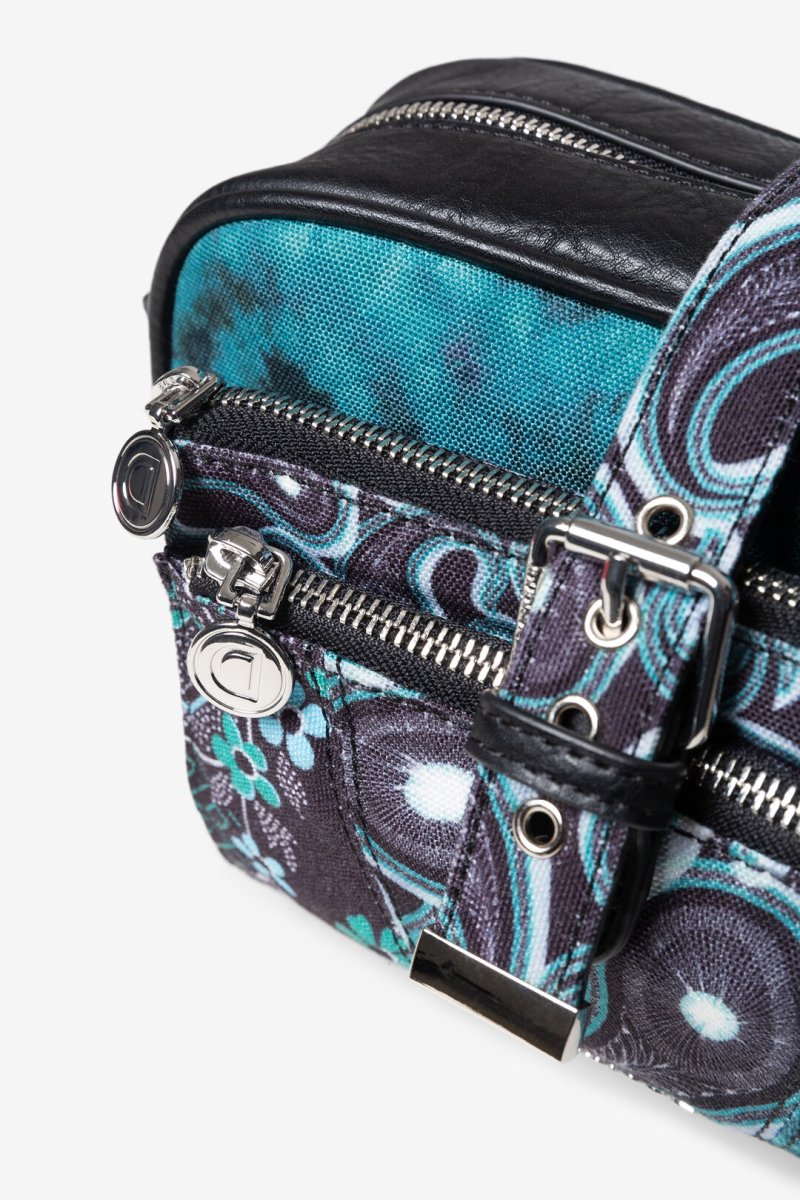 DESIGUAL – Bolso Bandolera Mujer Rep Galactic Green Oban Pequeño Verde Negro – 20SAXAX0 - Imagen 7
