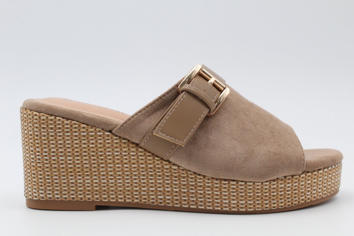 Zueco en antelina con cuña de rafialigera(no pesa),ref210 - Imagen 5