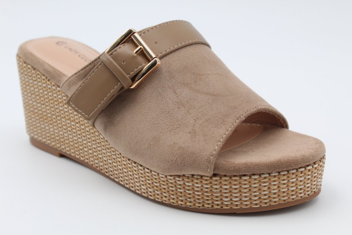 Zueco en antelina con cuña de rafialigera(no pesa),ref210 - Imagen 6