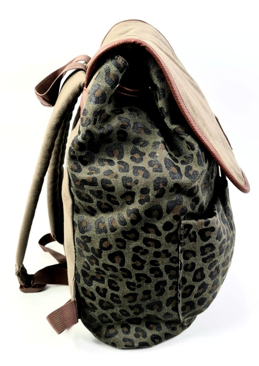 Mochila de tela estampado leopardo - Imagen 3