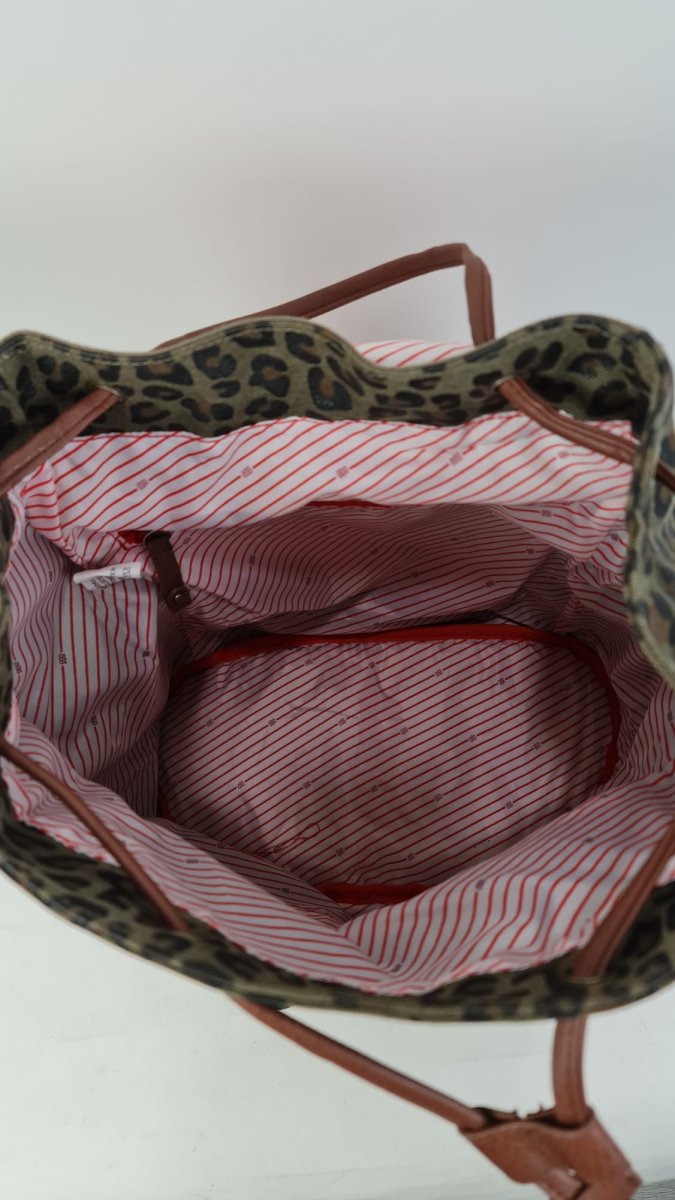 Mochila de tela estampado leopardo - Imagen 4