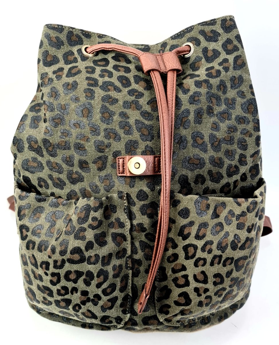 Mochila de tela estampado leopardo - Imagen 5
