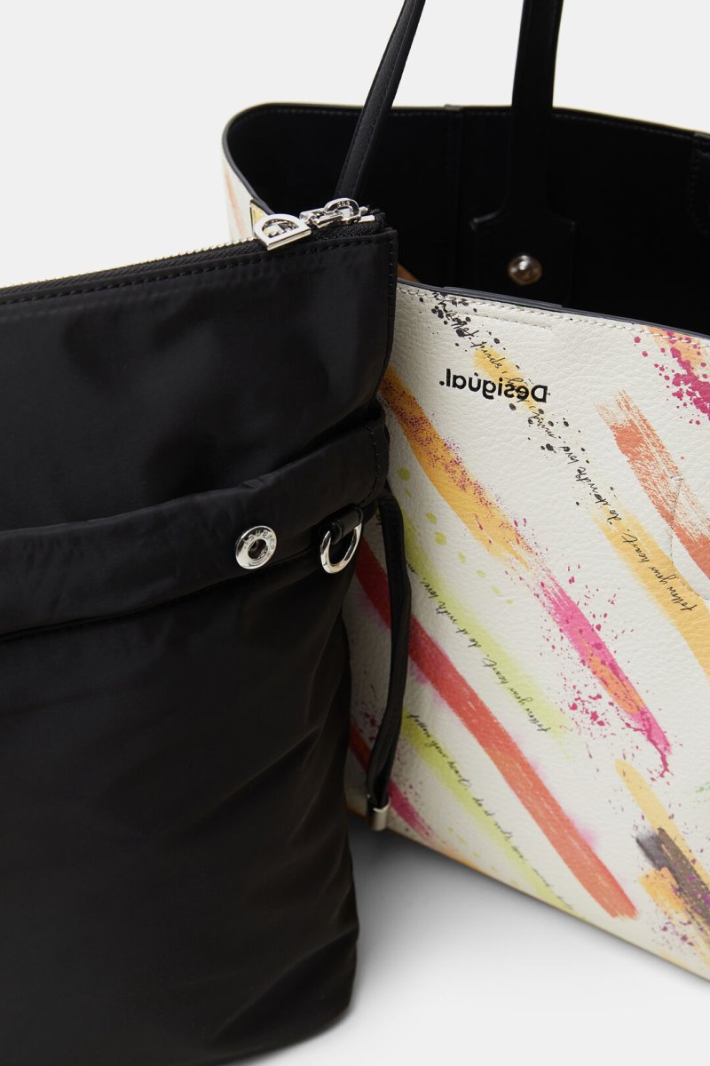DESIGUAL – Bolso Mujer Shopper Brushes Norwich Multicolor 21SAXP52 Arty - Imagen 6