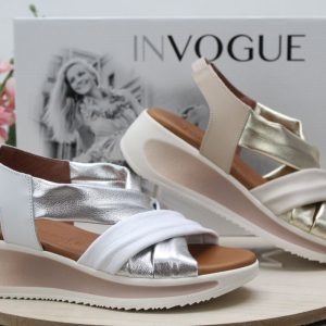 Sandalia nacional toda en piel y planta de gel,ref6059