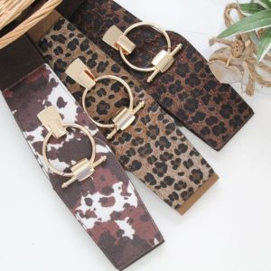 Cinturón elastico en animal print con broche metalico,ref14238