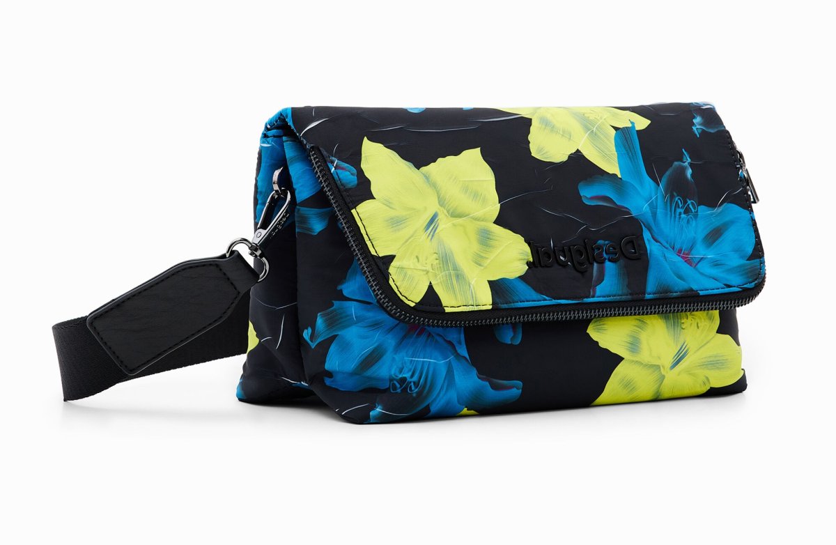 DESIGUAL – Bolso Desigual Jade Venecia Negro Floral para Mujer | Bandolera Pequeña - Imagen 7