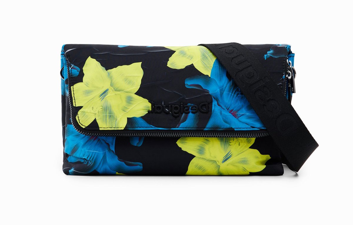 DESIGUAL – Bolso Desigual Jade Venecia Negro Floral para Mujer | Bandolera Pequeña - Imagen 9