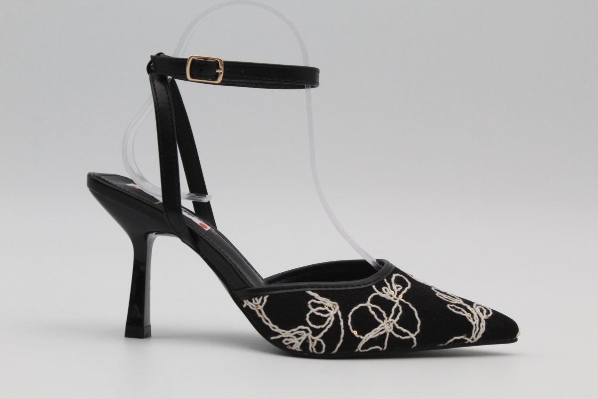 Zapato en tejido de lona con hilo bordado,ref88210 - Imagen 5