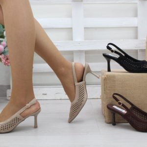 Stiletto en suave antelina troquelada,ref2829