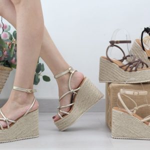 Sandalia con cuña de yute ligera,ref129