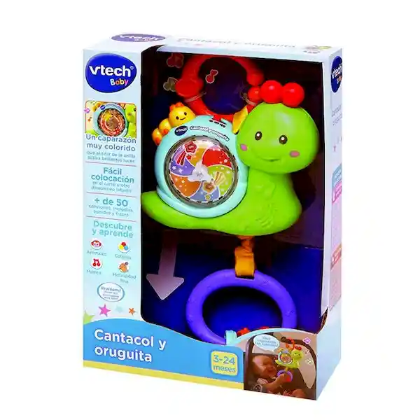 VTECH – Cantacol y Oruguita 80-508522 Sonajero Interactivo Luz Sonidos 20cm Bebé - Imagen 6