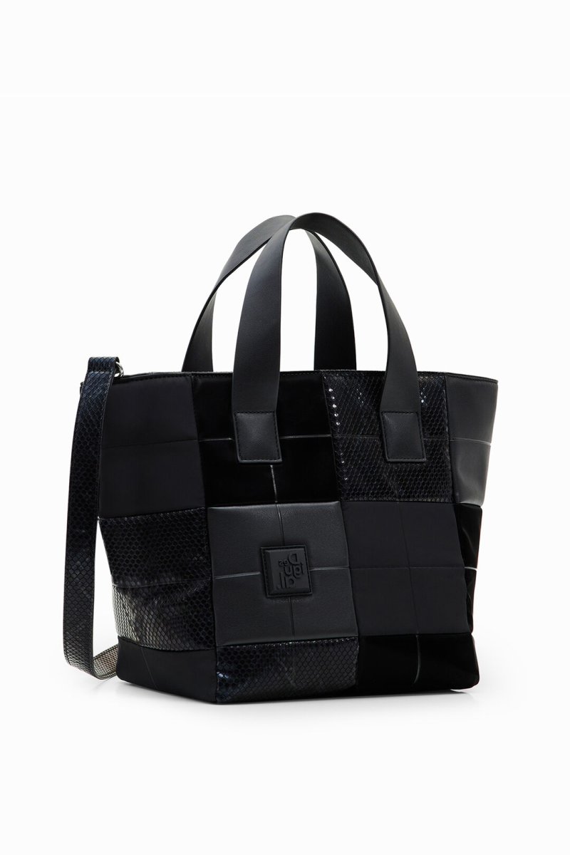 DESIGUAL – Bolso Shopper Desigual Negro Mujer Bad Damas Valdivia Grande Elegante 23SAXP91 - Imagen 9