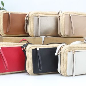 Bandolera rafia con bolsillo frontal,ref67866