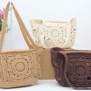 Bolso crochet con cierre de cremallera,ref3627