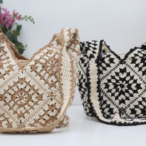 Bolso-Bandolera crochet combinado,ref3603