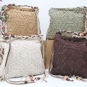 Bandolera croché con detalles en el as trenazada,ref29029