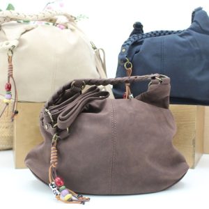 Bolso-Bandolera en suave poli piel con asa trenzada,ref28986