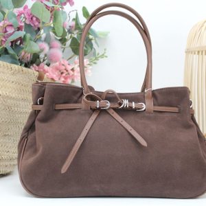 Bolso todo en piel  de serraje y detalles en poli piel,ref20036