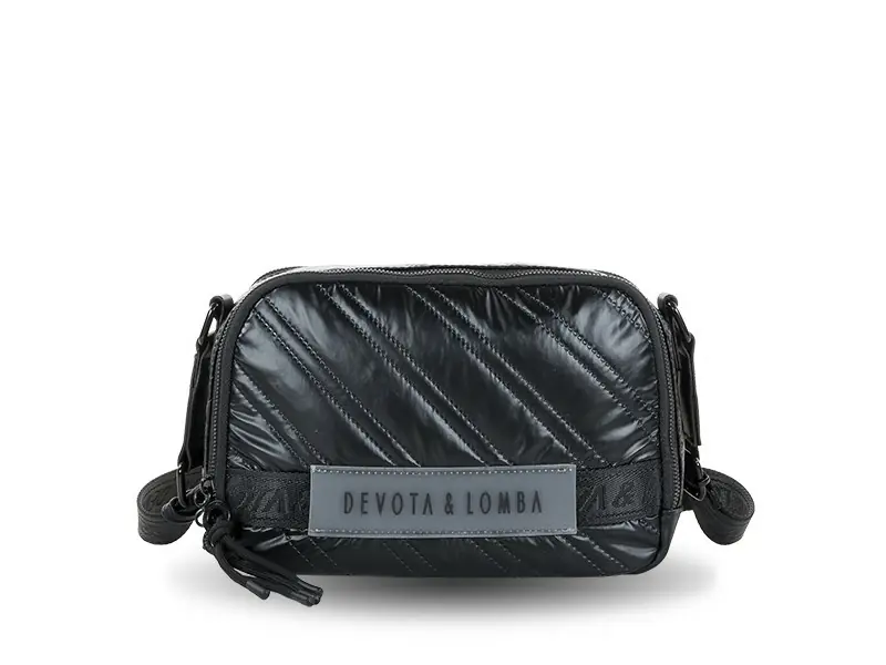 Bolso Devota & Lomba · Bandolera mediana · Doble compartimento · Color Negro y Plomo - Imagen 5