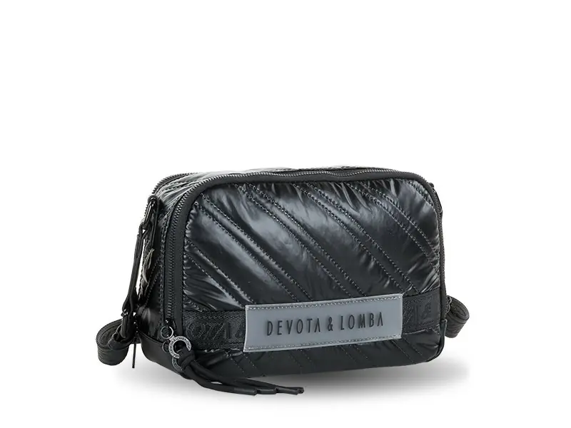 Bolso Devota & Lomba · Bandolera mediana · Doble compartimento · Color Negro y Plomo - Imagen 6