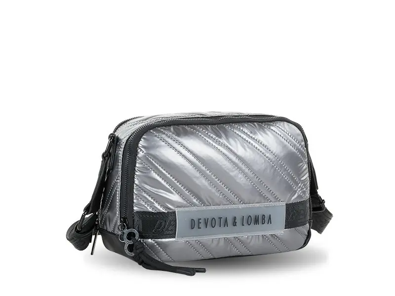 Bolso Devota & Lomba · Bandolera mediana · Doble compartimento · Color Negro y Plomo - Imagen 3