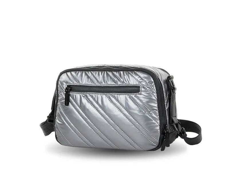 Bolso Devota & Lomba · Bandolera mediana · Doble compartimento · Color Negro y Plomo - Imagen 4