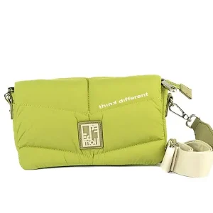 Bolso Pepe Moll · Bandolera pequeña · Con solapa · Color Salvia(verde metalizado) · Coleccion Crepe