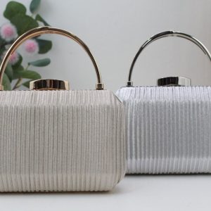 Cartera fiesta rigida en tejido con asa,ref20735