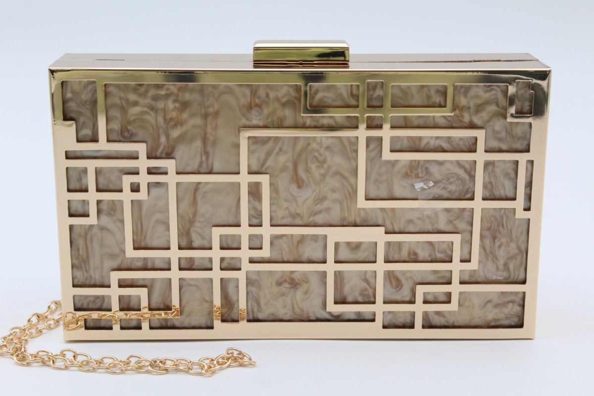 Cartera fiesta en nacar con dibujos metalizados,ref13336 - Imagen 7