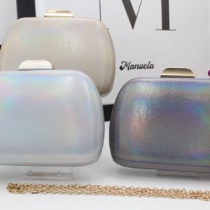 Cartera fiesta metalizada color plomo,¡últimas unidades!,ref1291