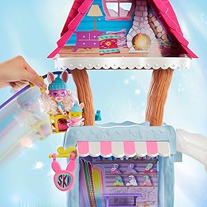ENCHANTIMALS – Chalet de Esquí GRW92 con Muñeca Bevy Bunny y Jump – 5 áreas de juego - Imagen 8