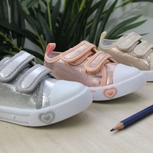Zapatilla Lona Brillo Con Velcro,19 Al 30,ref2784
