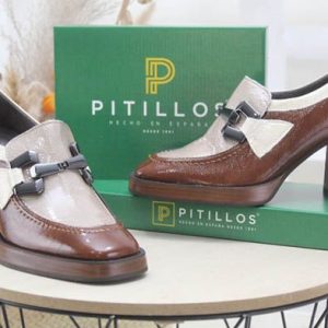 ZAPATO PITILLOS COMBINADO EN PIEL CHAROL,REF5484
