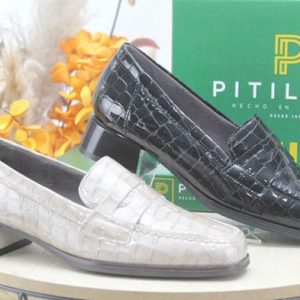 ZAPATO PITILLOS EN PIEL GRABADA,REF5423