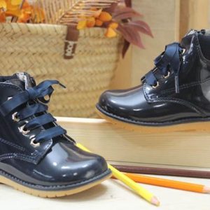 BOTA EN PIEL CHAROL CON CREMALLERA INTERIOR,RF2602