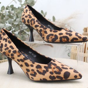 Stiletto animal print en suave antelina
