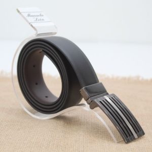 Cinturón En Piel Reversible Con Hebilla De Chapa