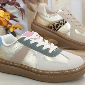 SNEAKERS EN SUAVE POLIPIEL COMBINADA REF103