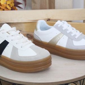 SNEAKERS COMBINADA EN SUAVE POLIPIEL REFP16