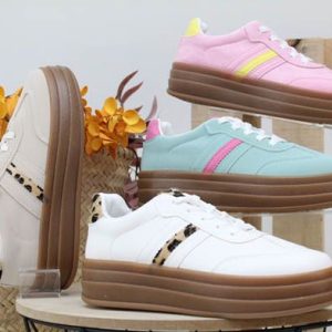 SNEAKERS POLIPIEL Y ANTELINA CON DOBLE PISO RF2802