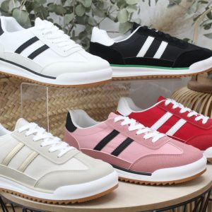 Sneakers basica en suave poli piel y tejido transpirable,ref115