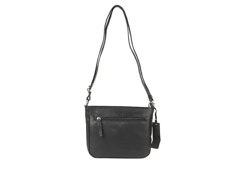 Bolso ANTONI · Bandolera mediana · Piel Bovino · Color Negro, Cuero y Marrón - Imagen 5