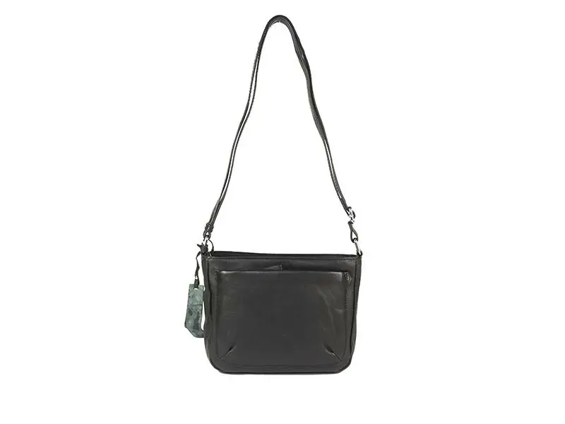 Bolso ANTONI · Bandolera mediana · Piel Bovino · Color Negro, Cuero y Marrón - Imagen 2