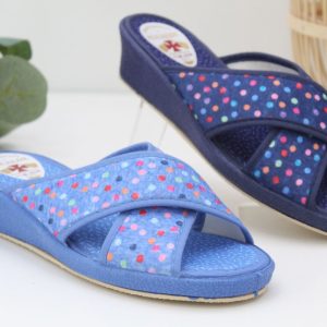 Zapatilla alcalde con tira cruzada,cuña 4cm,ref8106