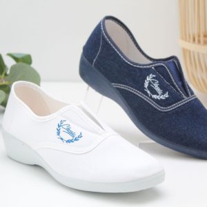 Zapatilla Alcalde  en suave tela con cuña de 3.5cm,ref7000