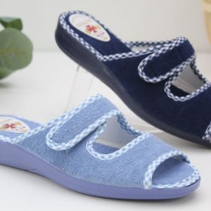 Zapatilla casa Alcalde con velcro y piso de caucho de 3cm de cuña,ref2035
