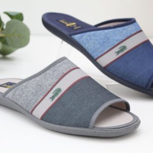 Zapatilla casa en suave tejido de tela con piso de cuacho,ref0235