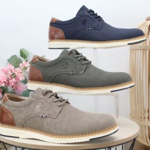 Zapato casual para vestir en suave poli piel perforada,ref5850