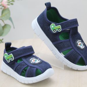 Zapatilla Bare Foot de lona para niño tipo sandalia cerrada,ref1719