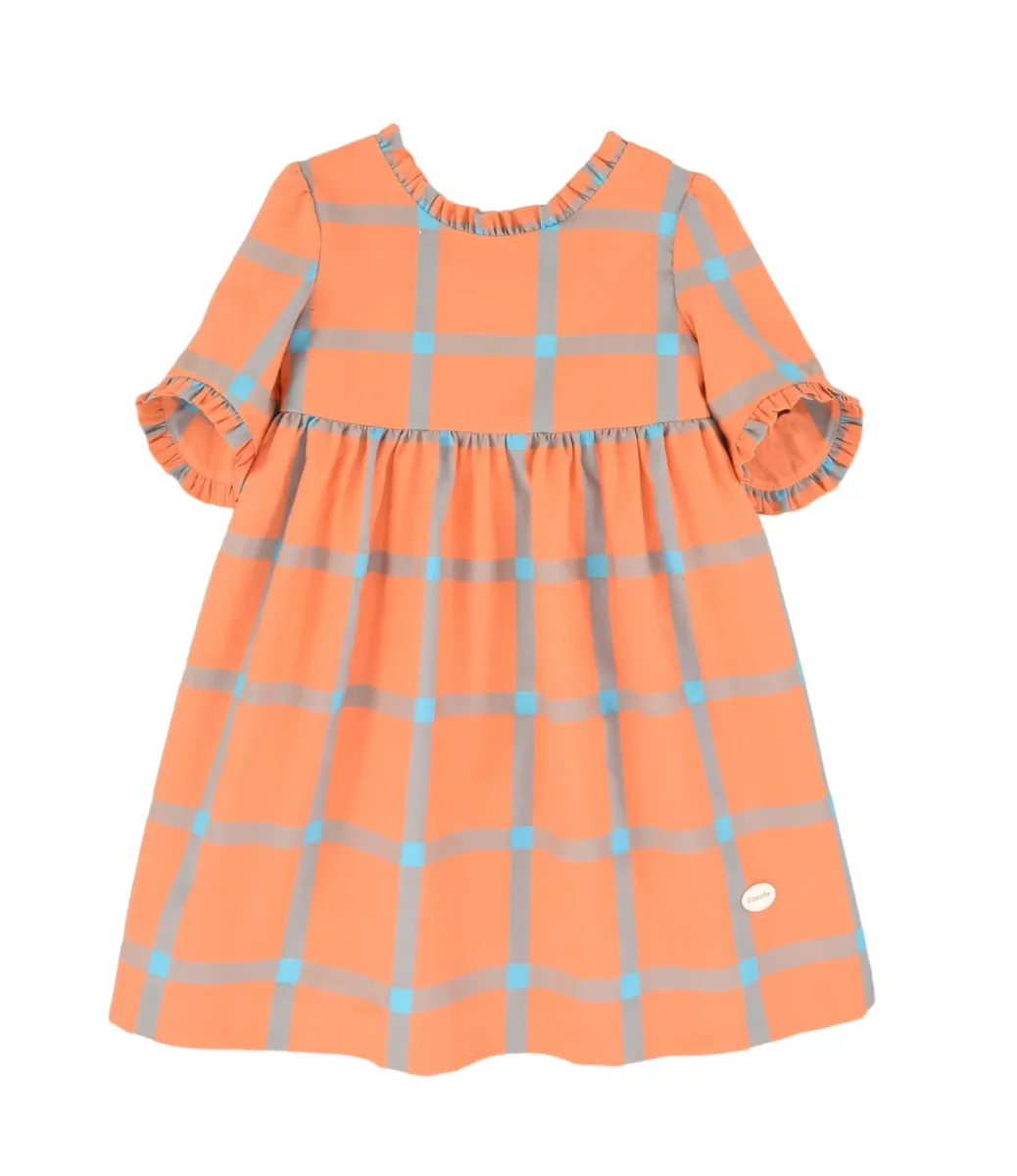 Vestido de niña cuadros naranja Cocote & Charanga - Imagen 5